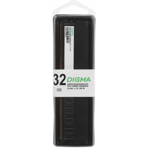 Память DDR5 32GB 5600MHz Digma DGMAD55600032D RTL PC5-44800 CL46 DIMM 288-pin 1.1В dual rank Ret