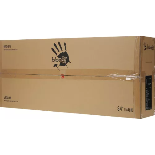 Монитор Bloody 34" MN340W черный VA LED 1ms 21:9 HDMI M/M матовая HAS Piv 300cd 178гр/178гр 3440x1440 180Hz FreeSync DP UW USB 5.7кг
