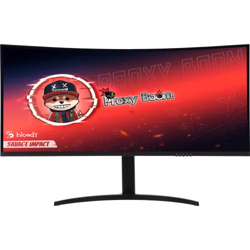 Монитор Bloody 34" MN340W черный VA LED 1ms 21:9 HDMI M/M матовая HAS Piv 300cd 178гр/178гр 3440x1440 180Hz FreeSync DP UW USB 5.7кг