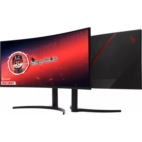 Монитор Bloody 34" MN340W черный VA LED 1ms 21:9 HDMI M/M матовая HAS Piv 300cd 178гр/178гр 3440x1440 180Hz FreeSync DP UW USB 5.7кг