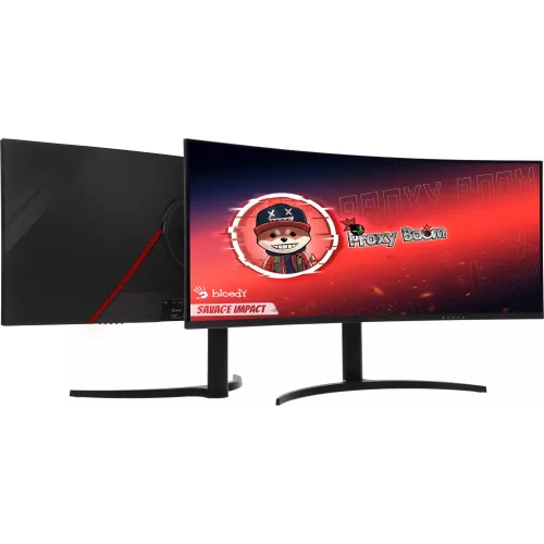 Монитор Bloody 34" MN340W черный VA LED 1ms 21:9 HDMI M/M матовая HAS Piv 300cd 178гр/178гр 3440x1440 180Hz FreeSync DP UW USB 5.7кг