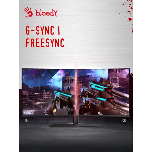 Монитор Bloody 34" MN340W черный VA LED 1ms 21:9 HDMI M/M матовая HAS Piv 300cd 178гр/178гр 3440x1440 180Hz FreeSync DP UW USB 5.7кг