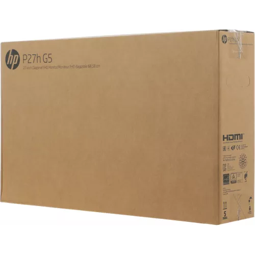Монитор HP 27" P27h G5 черный IPS LED 16:9 HDMI M/M HAS 250cd 178гр/178гр 1920x1080 75Hz VGA DP FHD 5.75кг