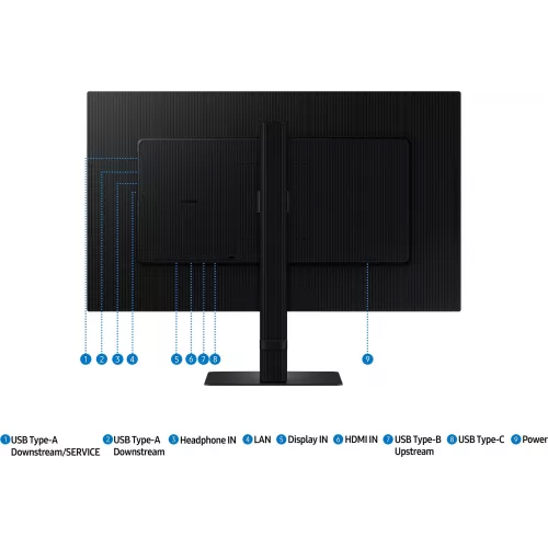 Монитор Samsung 27" ViewFinity S8 S27D804UAIXCI черный IPS LED 5ms 16:9 HDMI матовая HAS Piv 1000:1 350cd 178гр/178гр 3840x2160 60Hz DP 4K USB 6.1кг