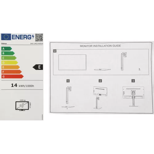 Монитор Dahua 21.5" DHI-LM22-B201A черный IPS LED 4ms 16:9 HDMI матовая HAS Piv 1000:1 250cd 178гр/178гр 1920x1080 100Hz VGA DP FHD 2.96кг