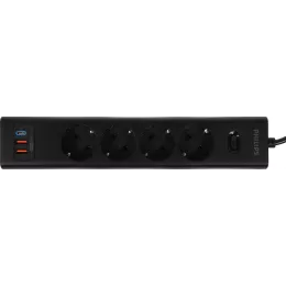 Сетевой фильтр Philips CHP8246BB/51 3м (4 розетки) черный (коробка)