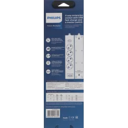 Сетевой фильтр Philips CHP8246BB/51 3м (4 розетки) черный (коробка)