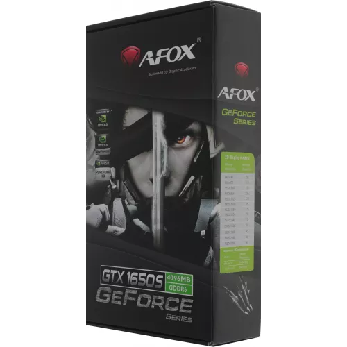 Видеокарта Afox PCI-E 3.0 AF1650S-4096D6H1-V2 NVIDIA GeForce GTX 1650SUPER 4Gb 128bit GDDR6 1485/12000 DVIx1 HDMIx1 DPx1 HDCP Ret