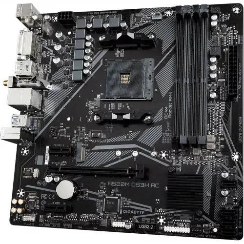 Материнская плата Gigabyte A520M DS3H AC Soc-AM4 AMD A520 4xDDR4 mATX AC`97 8ch(7.1) GbLAN RAID+HDMI+DP