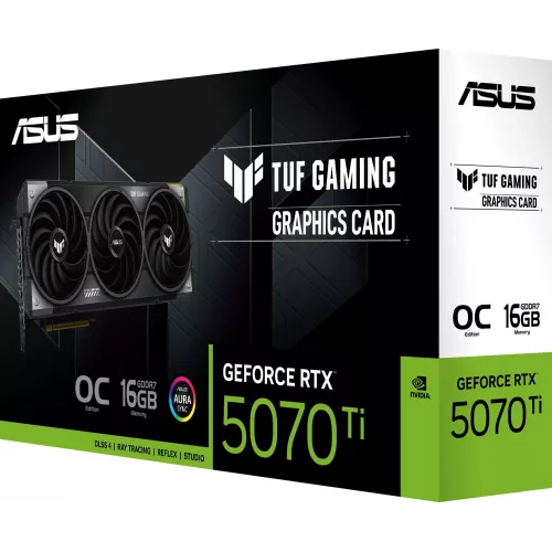 Видеокарта Asus PCI-E 5.0 TUF-RTX5070TI-O16G-GAMING NVIDIA GeForce RTX 5070TI 16Gb 256bit GDDR7 2588/28000 HDMIx2 DPx3 HDCP Ret