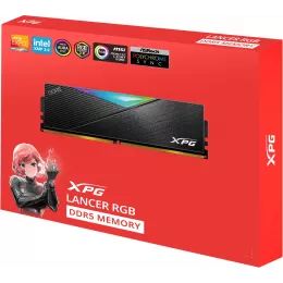 Память DDR5 2x32GB 6000MHz A-Data AX5U6000C3032G-DCLARBK XPG Lancer RGB RTL Gaming PC5-48000 CL30 DIMM 288-pin 1.35В kit dual rank с радиатором Ret