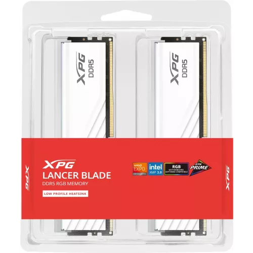 Память DDR5 2x16GB 6400MHz A-Data AX5U6400C3216G-DTLABRWH XPG Lancer Blade RGB RTL Gaming PC5-51200 CL32 DIMM ECC 288-pin 1.4В kit dual rank с радиатором Ret