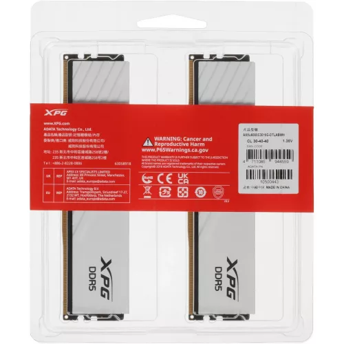 Память DDR5 2x16GB 6000MHz A-Data AX5U6000C3016G-DTLABWH XPG Lancer Blade RTL Gaming PC5-48000 CL30 DIMM ECC 288-pin 1.35В kit dual rank с радиатором Ret