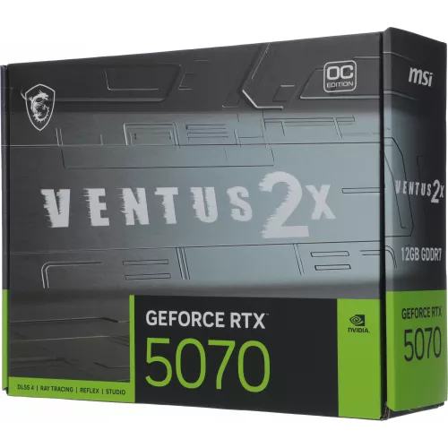 Видеокарта MSI PCI-E 5.0 RTX 5070 12G VENTUS 2X OC NVIDIA GeForce RTX 5070 12Gb 192bit GDDR7 2542/28000 HDMIx1 DPx3 HDCP Ret