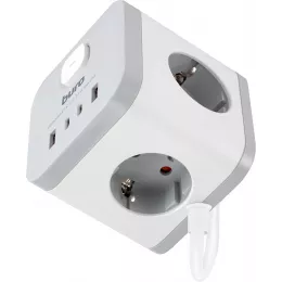 Сетевой удлинитель Buro BU-PC3.1UС-W 1.5м (3 розетки) белый (коробка)