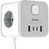 Сетевой удлинитель Buro BU-PC3.1UС-W 1.5м (3 розетки) белый (коробка)