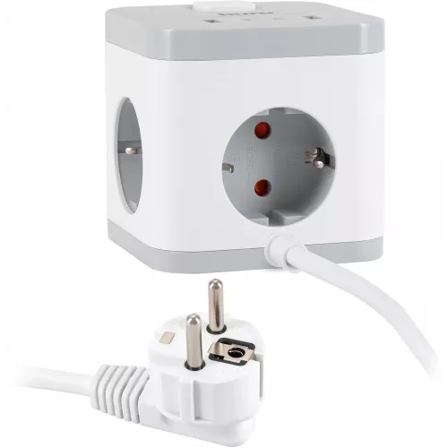 Сетевой удлинитель Buro BU-PC3.1UС-W 1.5м (3 розетки) белый (коробка)