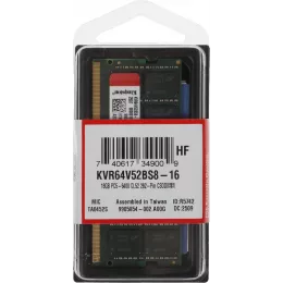 Память DDR5 16GB 6400MHz Kingston KVR64V52BS8-16 Valueram RTL PC5-51200 CL52 SO-DIMM 262-pin 1.1В single rank Ret