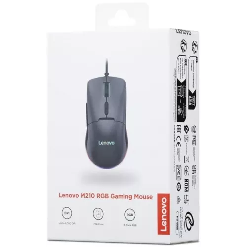 Мышь Lenovo M210 RGB Gaming черный оптическая 8000dpi USB 6but (GY51M74265)