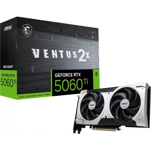 Видеокарта MSI PCI-E 5.0 RTX 5060 TI 8G VENTUS 2X PLUS NVIDIA GeForce RTX 5060TI 8Gb 128bit GDDR7 2572/28000 HDMIx1 DPx3 HDCP Ret