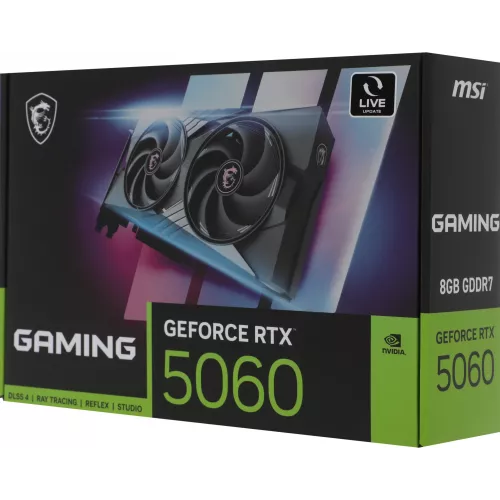 Видеокарта MSI PCI-E 5.0 RTX 5060 8G GAMING NVIDIA GeForce RTX 5060 8Gb 128bit GDDR7 2497/28000 HDMIx1 DPx3 HDCP Ret