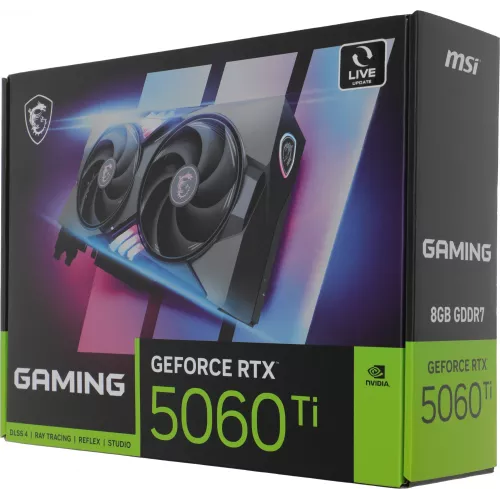 Видеокарта MSI PCI-E 5.0 RTX 5060 TI 8G GAMING NVIDIA GeForce RTX 5060TI 8Gb 128bit GDDR7 2572/28000 HDMIx1 DPx3 HDCP Ret