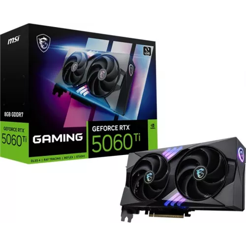 Видеокарта MSI PCI-E 5.0 RTX 5060 TI 8G GAMING NVIDIA GeForce RTX 5060TI 8Gb 128bit GDDR7 2572/28000 HDMIx1 DPx3 HDCP Ret