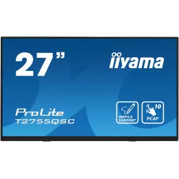 Монитор Iiyama 27" ProLite T2755QSC-B1 черный IPS LED 16:9 HDMI M/M глянцевая 400cd 178гр/178гр 2560x1440 75Hz DP WQ HD 2K (1440p) USB Touch 5.8кг