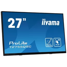 Монитор Iiyama 27" ProLite T2755QSC-B1 черный IPS LED 16:9 HDMI M/M глянцевая 400cd 178гр/178гр 2560x1440 75Hz DP WQ HD 2K (1440p) USB Touch 5.8кг