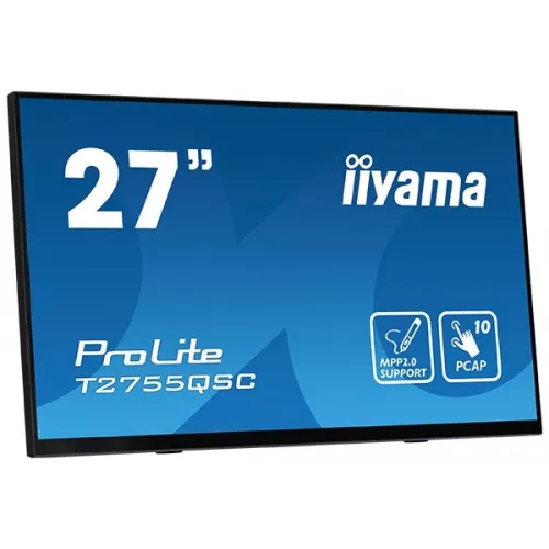 Монитор Iiyama 27" ProLite T2755QSC-B1 черный IPS LED 16:9 HDMI M/M глянцевая 400cd 178гр/178гр 2560x1440 75Hz DP WQ HD 2K (1440p) USB Touch 5.8кг