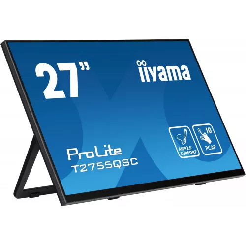 Монитор Iiyama 27" ProLite T2755QSC-B1 черный IPS LED 16:9 HDMI M/M глянцевая 400cd 178гр/178гр 2560x1440 75Hz DP WQ HD 2K (1440p) USB Touch 5.8кг