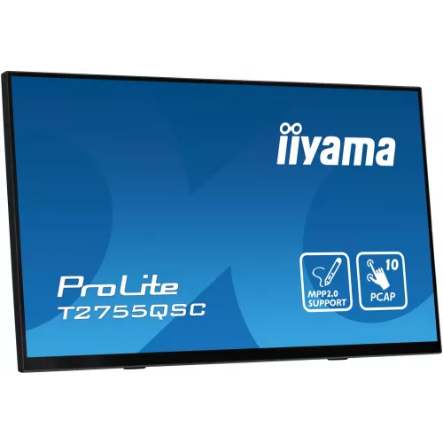 Монитор Iiyama 27" ProLite T2755QSC-B1 черный IPS LED 16:9 HDMI M/M глянцевая 400cd 178гр/178гр 2560x1440 75Hz DP WQ HD 2K (1440p) USB Touch 5.8кг