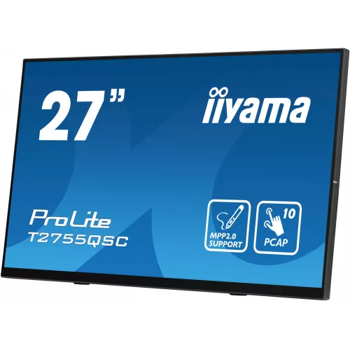Монитор Iiyama 27" ProLite T2755QSC-B1 черный IPS LED 16:9 HDMI M/M глянцевая 400cd 178гр/178гр 2560x1440 75Hz DP WQ HD 2K (1440p) USB Touch 5.8кг
