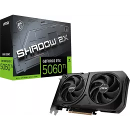 Видеокарта MSI PCI-E 5.0 RTX 5060 TI 8G SHADOW 2X PLUS NVIDIA GeForce RTX 5060TI 8Gb 128bit GDDR7 2572/28000 HDMIx1 DPx3 HDCP Ret