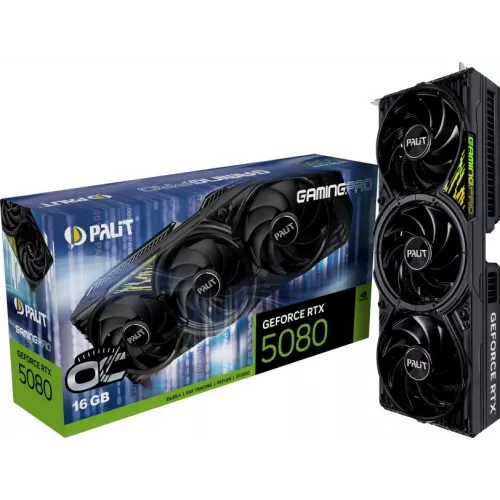 Видеокарта Palit PCI-E 5.0 PA-RTX5080 GAMINGPRO OC V1 NVIDIA GeForce RTX 5080 16Gb 256bit GDDR7 2295/30000 HDMIx1 DPx3 HDCP Ret