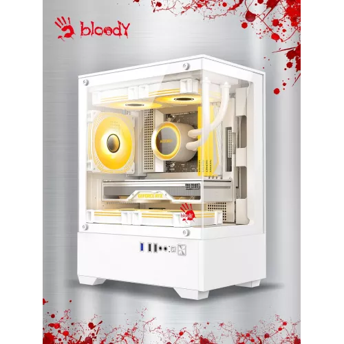 Корпус Bloody CC-125 белый без БП mATX 5x120mm 2xUSB2.0 1xUSB3.0 audio bott PSU