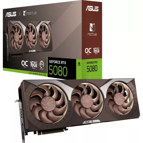 Видеокарта Asus PCI-E 5.0 RTX5080-O16G-NOCTUA NVIDIA GeForce RTX 5080 16Gb 256bit GDDR7 2700/30000 HDMIx2 DPx3 HDCP Ret