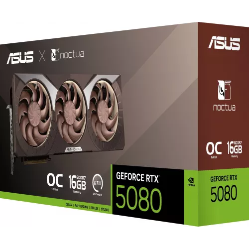 Видеокарта Asus PCI-E 5.0 RTX5080-O16G-NOCTUA NVIDIA GeForce RTX 5080 16Gb 256bit GDDR7 2700/30000 HDMIx2 DPx3 HDCP Ret