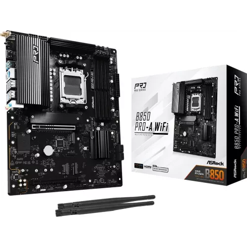 Материнская плата Asrock B850 PRO-A WIFI Socket AM5 AMD B850 4xDDR5 ATX AC`97 8ch(7.1) 2.5Gg RAID+HDMI