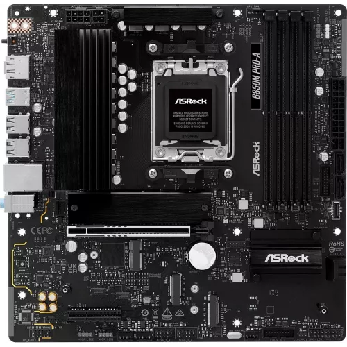 Материнская плата Asrock B850M PRO-A Socket AM5 AMD B850 4xDDR5 mATX AC`97 8ch(7.1) 2.5Gg RAID+HDMI+DP