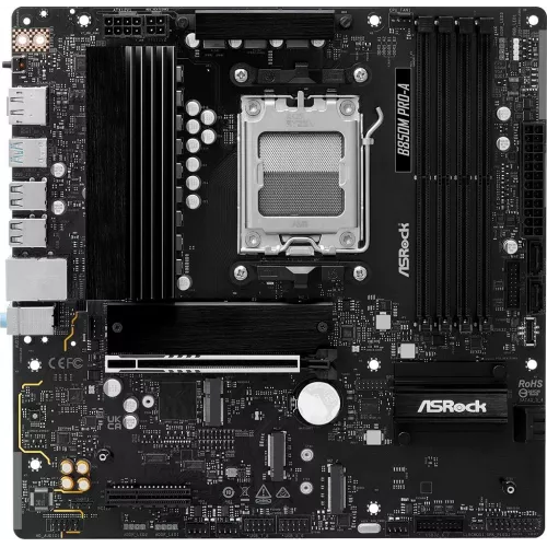 Материнская плата Asrock B850M PRO-A Socket AM5 AMD B850 4xDDR5 mATX AC`97 8ch(7.1) 2.5Gg RAID+HDMI+DP