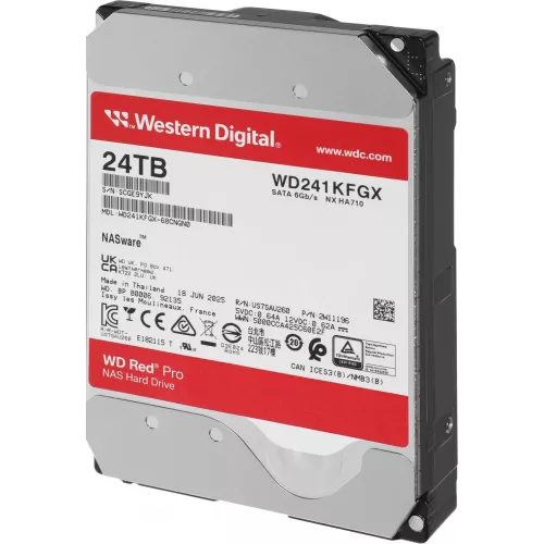 Жесткий диск WD SATA-III 24TB WD241KFGX NAS Red Pro (7200rpm) 512Mb 3.5"