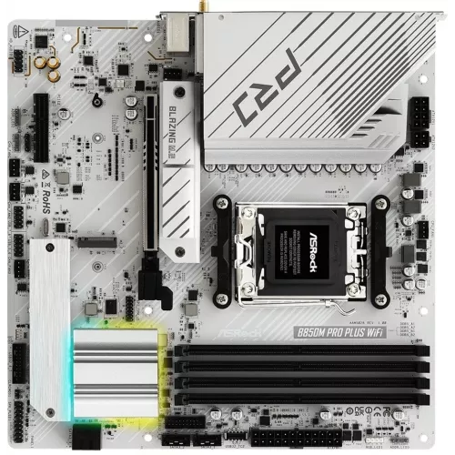 Материнская плата Asrock B850M Pro Plus WiFi Socket AM5 AMD B850 4xDDR5 mATX AC`97 8ch(7.1) 2.5Gg RAID+HDMI+DP