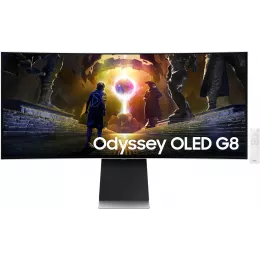 Монитор Samsung 34" Odyssey OLED G8 S34DG852SMXUE серебристый OLED LED 21:9 M/M полуматовая HAS 250cd 178гр/178гр 3440x1440 175Hz DP UW USB 7.5кг