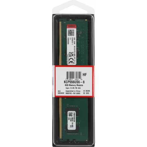 Память DDR5 8GB 5600MHz Kingston KCP556US6-8 RTL PC5-44800 CL46 DIMM 288-pin 1.1В single rank Ret