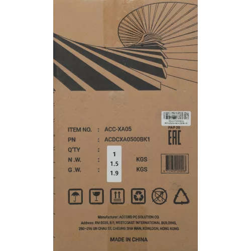 Корпус Accord ACC-XA05 черный без БП mATX 1x80mm 1x120mm 2xUSB2.0 1xUSB3.0 audio bott PSU