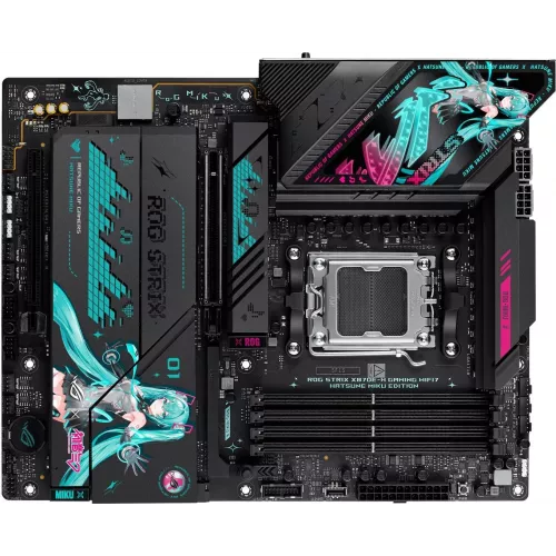 Материнская плата Asus ROG STRIX X870E-H GAMING MIKU Socket AM5 AMD X870E 4xDDR5 ATX AC`97 8ch(7.1) 5Gigabit RAID+HDMI