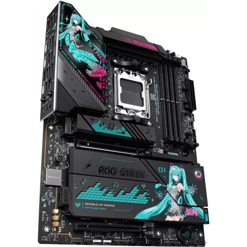 Материнская плата Asus ROG STRIX X870E-H GAMING MIKU Socket AM5 AMD X870E 4xDDR5 ATX AC`97 8ch(7.1) 5Gigabit RAID+HDMI
