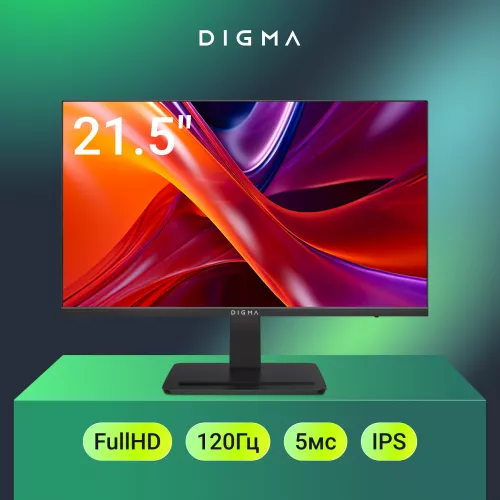 Монитор Digma 21.5" Progress 22P403F черный IPS LED 5ms 16:9 HDMI M/M матовая 250cd 178гр/178гр 1920x1080 120Hz DP FHD 3.0кг