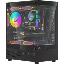 Корпус Formula Crystal Z1CM Plus AR черный без БП mATX 2x120mm 1xUSB3.0 audio bott PSU